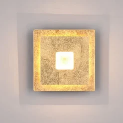 Aplique de pared Leano Oro Cuadrado LED 6w 3000k