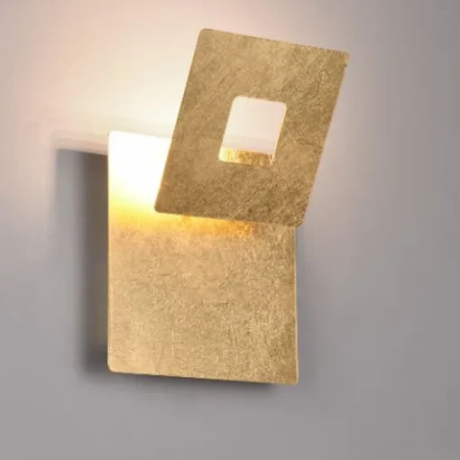 Aplique de pared Leano Oro Cuadrado LED 6w 3000k