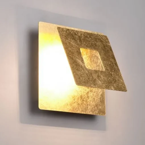 Aplique de pared Leano Oro Cuadrado LED 6w 3000k