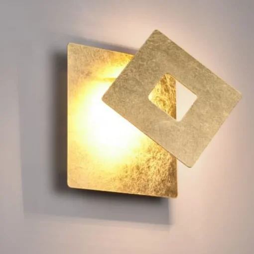 Aplique de pared Leano Oro Cuadrado LED 6w 3000k
