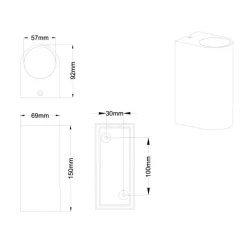 Aplique de pared Roya Antracita 1XGU10 IP44