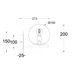 Aplique de pared Vary 1L Negro 1xE14