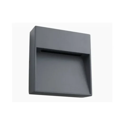 Aplique superficie cuadrado 6w gris oscuro