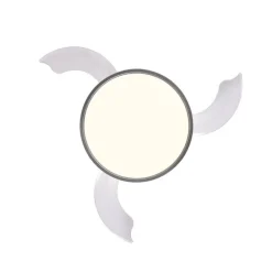 Areca níquel LED 45w 3CCT acabado níquel estilo moderno aspas plegables motor DC 106cm Ø