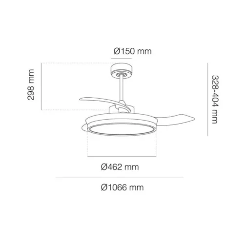 Areca níquel LED 45w 3CCT acabado níquel estilo moderno aspas plegables motor DC 106cm Ø