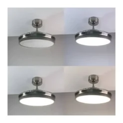 Areca níquel LED 45w 3CCT acabado níquel estilo moderno aspas plegables motor DC 106cm Ø