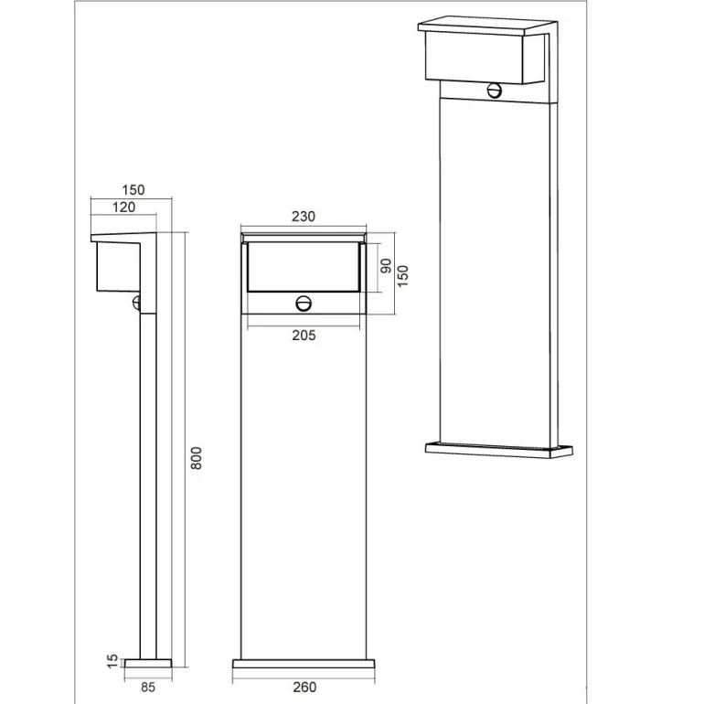 Baliza Nestos Antracita Sensor 80