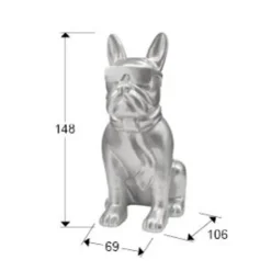 Figura Bulldog Plata XXL
