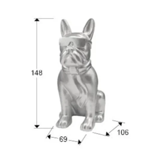 Figura Bulldog Plata XXL