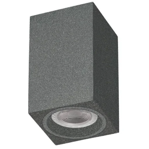 Foco cubo superficie gris metalizado