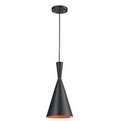 Lampara colgante 1l negro/dorado