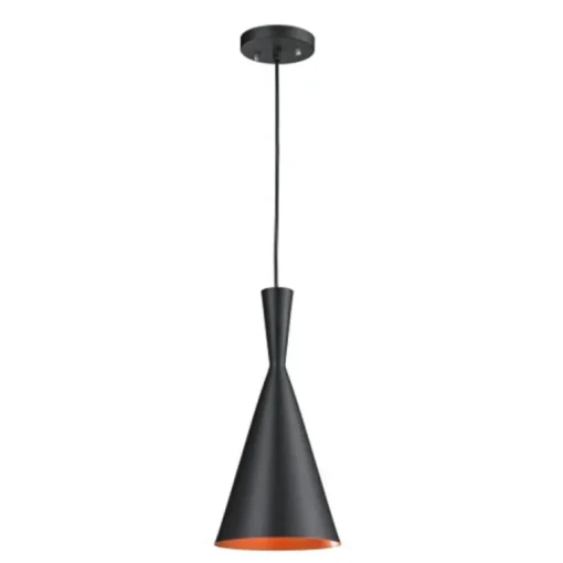 Lampara colgante 1l negro/dorado