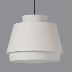 Lámpara colgante Aspen lino blanco