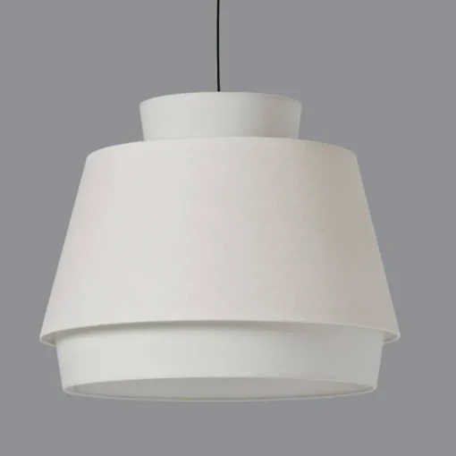 Lámpara colgante Aspen lino blanco