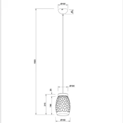Lámpara colgante Bidar 1L Café