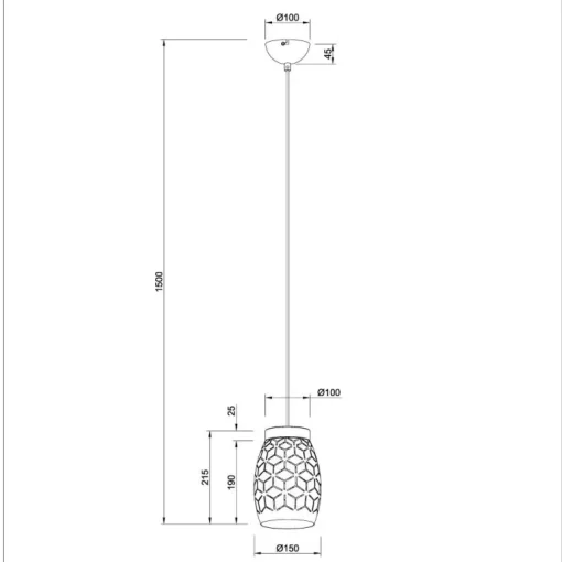 Lámpara colgante Bidar 1L Café