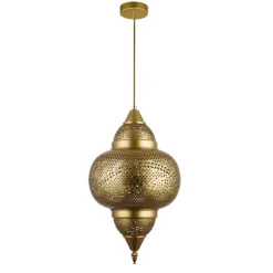 Lámpara colgante de techo Hatta 1XE27 acabado metal cobre estilo árabe 30cm Ø