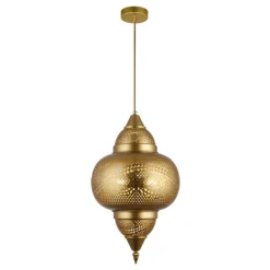 Lámpara colgante de techo Hatta 1XE27 acabado metal cobre estilo árabe 30cm Ø