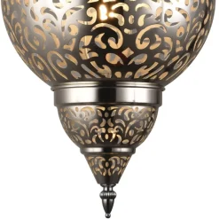 Lámpara colgante de techo Jericó 1XE27 acabado metal cromo estilo árabe 30cm Ø