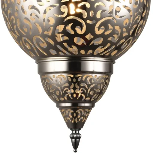 Lámpara colgante de techo Jericó 1XE27 acabado metal cromo estilo árabe 30cm Ø