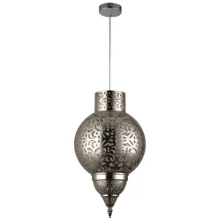 Lámpara colgante de techo Jericó 1XE27 acabado metal cromo estilo árabe 30cm Ø