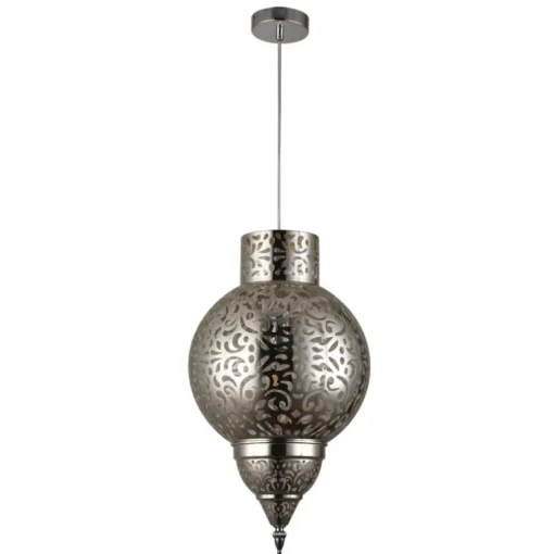 Lámpara colgante de techo Jericó 1XE27 acabado metal cromo estilo árabe 30cm Ø
