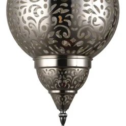 Lámpara colgante de techo Jericó 1XE27 acabado metal cromo estilo árabe 30cm Ø