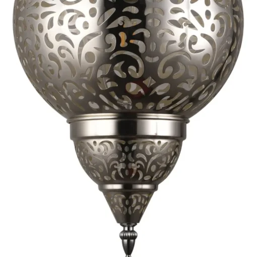 Lámpara colgante de techo Jericó 1XE27 acabado metal cromo estilo árabe 30cm Ø