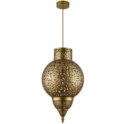 Lámpara colgante de techo Jericó 1XE27 acabado metal cobre estilo árabe 30cm Ø