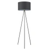 Lámpara de pie Cassián negro 1 luz 1XE27 estilo modero pantalla tela color negro 45cm Ø