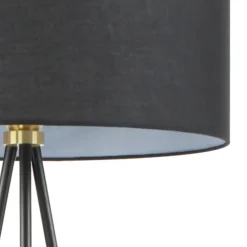 Lámpara de pie Cassián negro 1 luz 1XE27 estilo modero pantalla tela color negro 45cm Ø