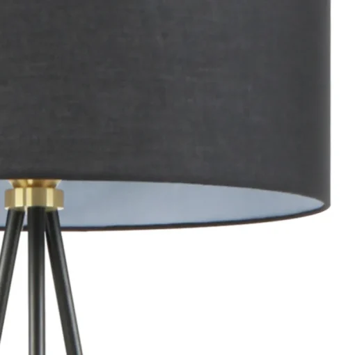 Lámpara de pie Cassián negro 1 luz 1XE27 estilo modero pantalla tela color negro 45cm Ø