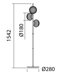 Lámpara de pie Ciao Latón Cuero 3XE27 28CM Ø