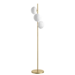 Lámpara de pie Ciao Latón Cuero 3XE27 28CM Ø