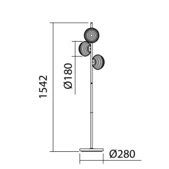 Lámpara de pie Ciao Negro 3XE27 28CM Ø