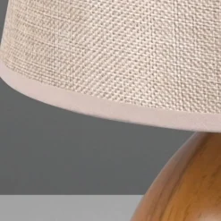 Lámpara de sobremesa Luxor Cerámica imitación Madera 1XE27 24CM Ø