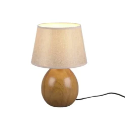 Lámpara de sobremesa Luxor Cerámica imitación Madera 1XE27 24CM Ø