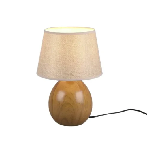 Lámpara de sobremesa Luxor Cerámica imitación Madera 1XE27 24CM Ø