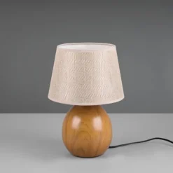 Lámpara de sobremesa Luxor Cerámica imitación Madera 1XE27 24CM Ø