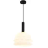 Lámpara de techo colgante Freya 1XE27 acabado negro tulipa cristal blanco estilo moderno 30cm Ø