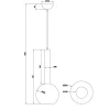 Lámpara de techo colgante Clayton Negro/Fumé 1L 1XE27 20cm Ø