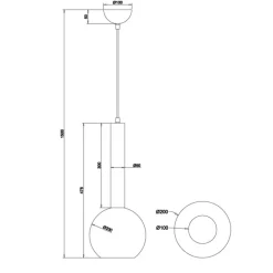 Lámpara de techo colgante Clayton Negro/Fumé 1L 1XE27 20cm Ø