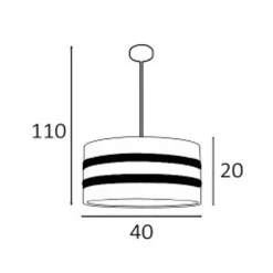 Lámpara de techo colgante Dibu 40 1xE27 acabado Urano-Caña estilo moderno 40cm Ø