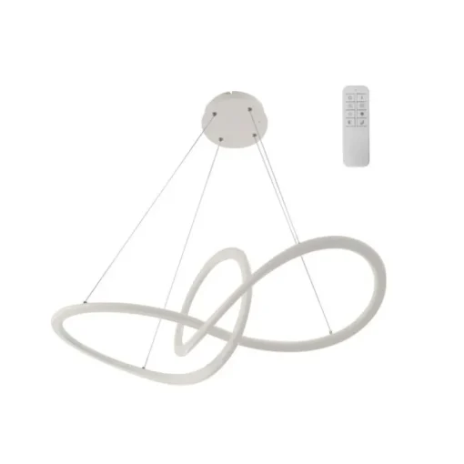 Lámpara de techo colgante Dunia LED integrado 53w 3CCT acabado blanco estilo moderno mando a distancia incluido