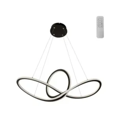 Lámpara de techo colgante Dunia LED integrado 53w 3CCT acabado negro estilo moderno mando a distancia incluido