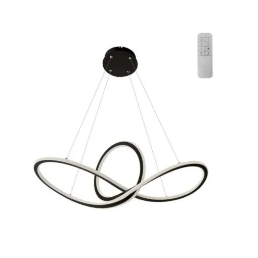 Lámpara de techo colgante Dunia LED integrado 53w 3CCT acabado negro estilo moderno mando a distancia incluido