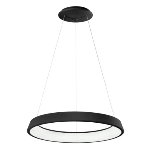 Lámpara de techo colgante Estocolmo LED integrado 36w 4000k acabado metal negro estilo moderno 60cm Ø