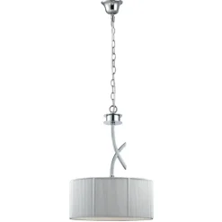 Lámpara de techo colgante Silk 1xE27 acabado metal cromo pantalla hilo plata estilo clásico 38cm Ø