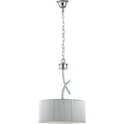 Lámpara de techo colgante Silk 1xE27 acabado metal cromo pantalla hilo plata estilo clásico 38cm Ø