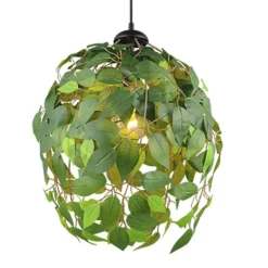 Lámpara de techo colgante Leavy Verde 1XE27 38cm Ø